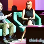 Salim Ismail (Singularity University) and Andreea Esca (ProTV) at UPGRADE 100 Festival, 2019